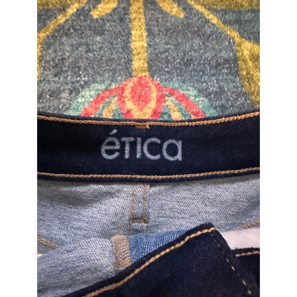 NWT Etica Lucy Two-Tone Denim Mini Skirt Size 27 - Picture 5 of 8